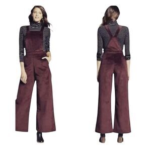 Xhilaration Size XL Corduroy Maroon Wide‎ Leg Jumpsuit Overall NWT Y2K